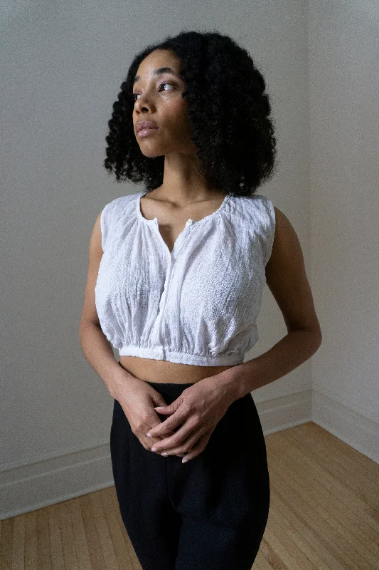 Weekend Bargains to Celebrate Viola Linen Top - White