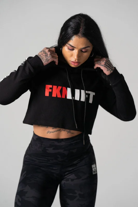 Weekend Price Cuts Galore FKNLIFT | Women's Cropped Gym Hoodie | Black