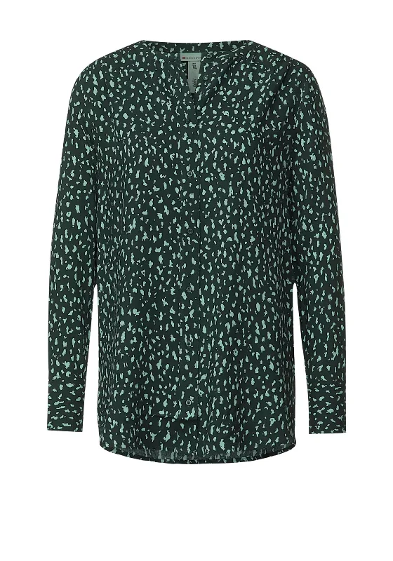 Super Deal Street One Printed Long Blouse, Forest Green & Mint
