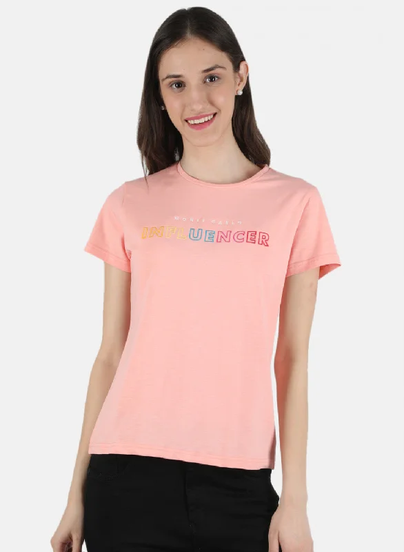 Quick Sale Women Peach Embroidered Top