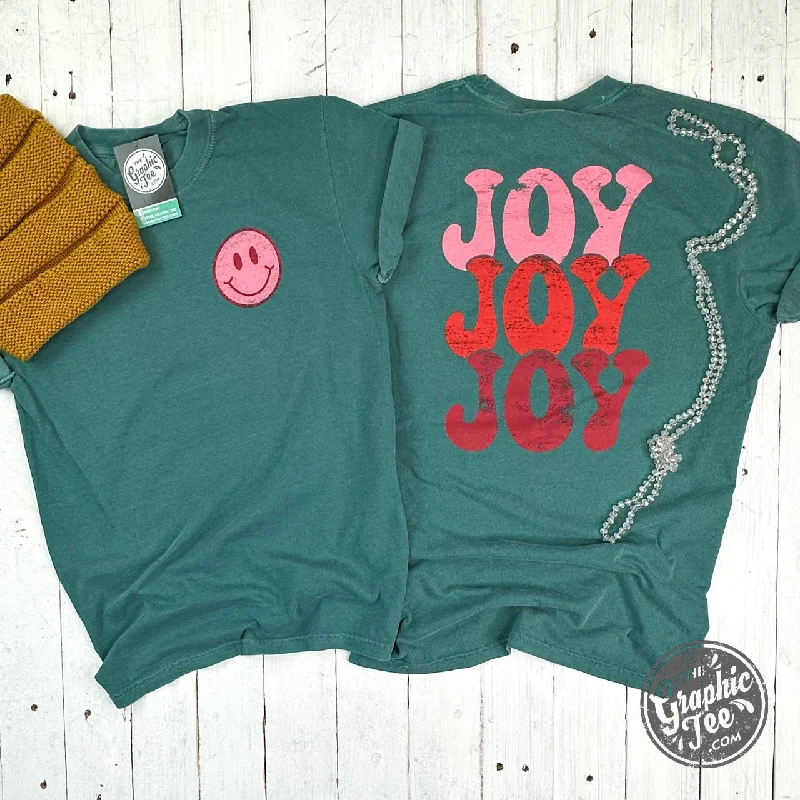 Online Exclusive Joy Joy Joy Comfort Colors Emerald Short Sleeve Unisex Tee