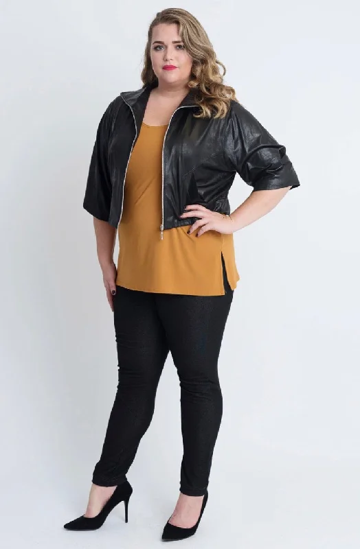 Flash Deal Black Leatherette Crop Jacket