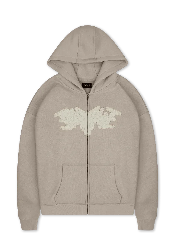 Weekend Bargains to Cherish PATCH ZIP HOODIE SAND
