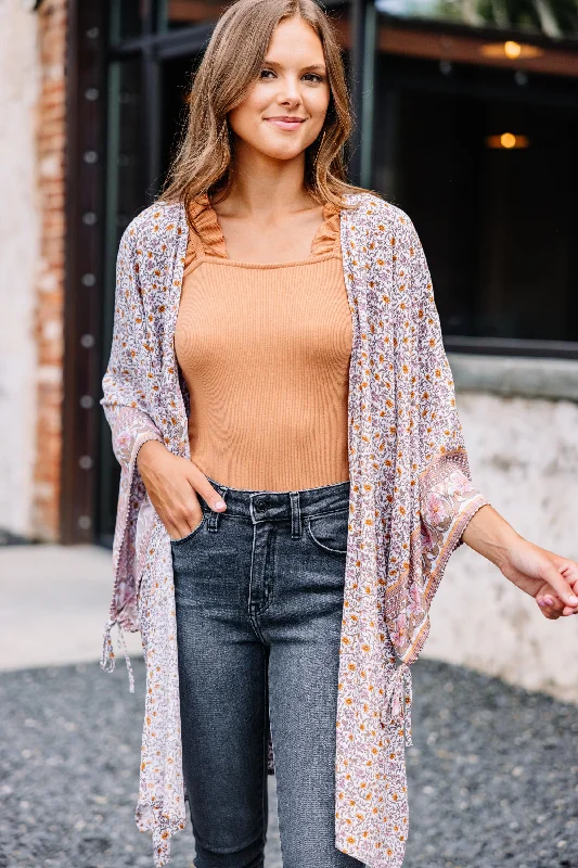 Cash Savings Main Attraction Natural White Ditsy Floral Kimono