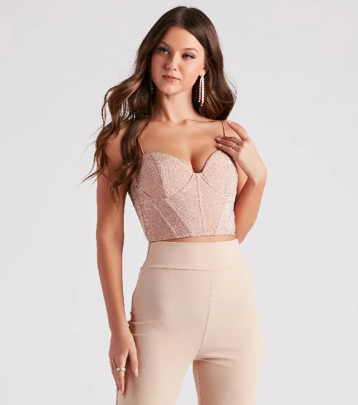 Closeout Sprinkle Of Glitter Crop Bustier