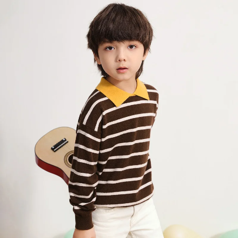 Special Buy 100% Wool Kids Striped Collar Sweater