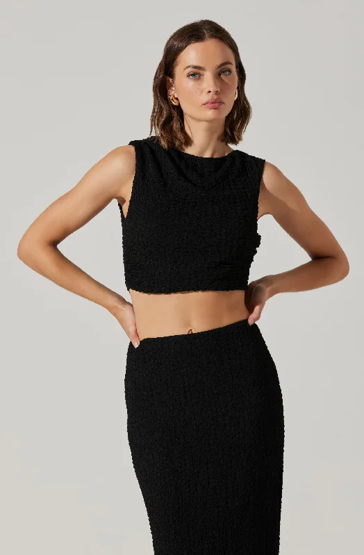 Weekend Savings Bonanza Keely Textured Sleeveless Crop Top