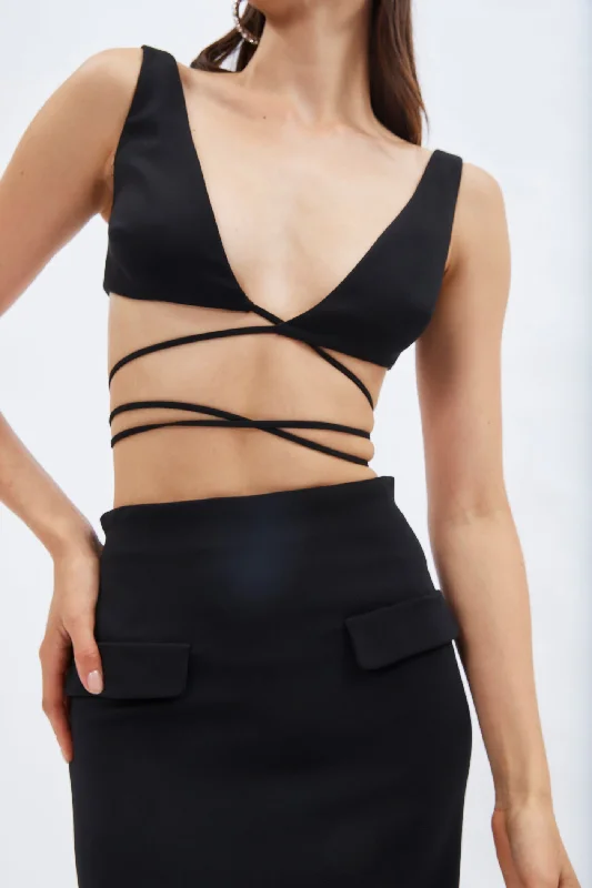 Crazy Savings Black Lace Down Bra Top