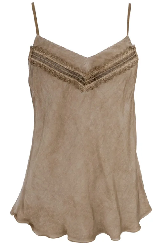 Price Drop Black Colour - Bclou Satin Strap Top - Champagne