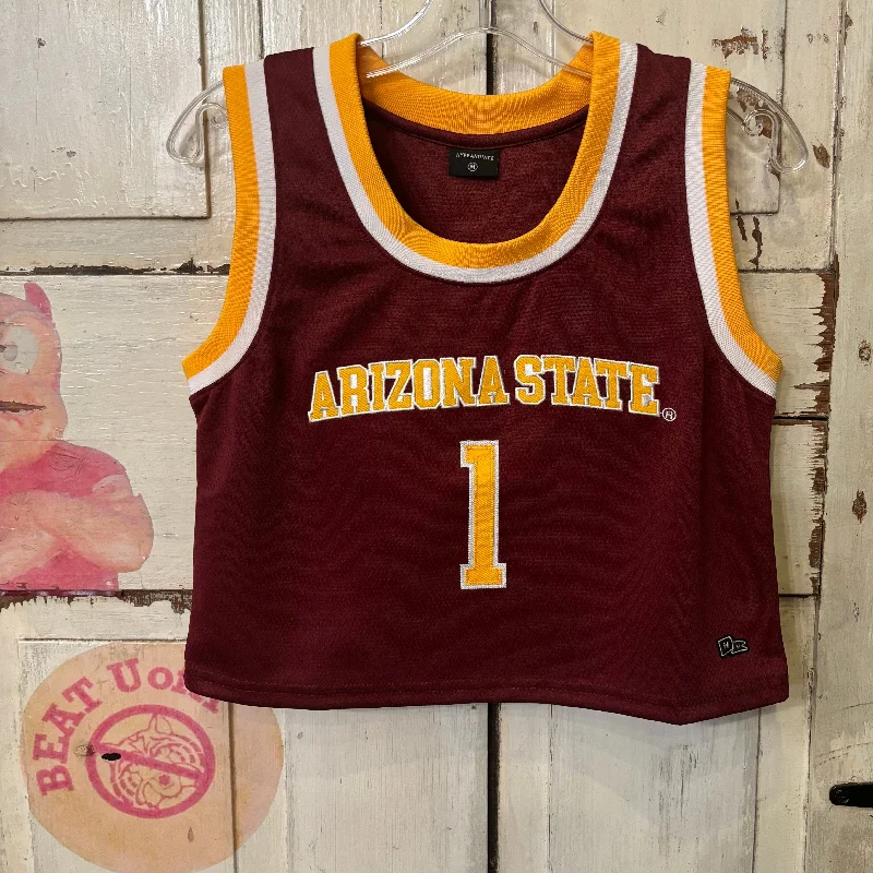 Weekend Special ASU Ladies Crop Basketball Jersey MRN
