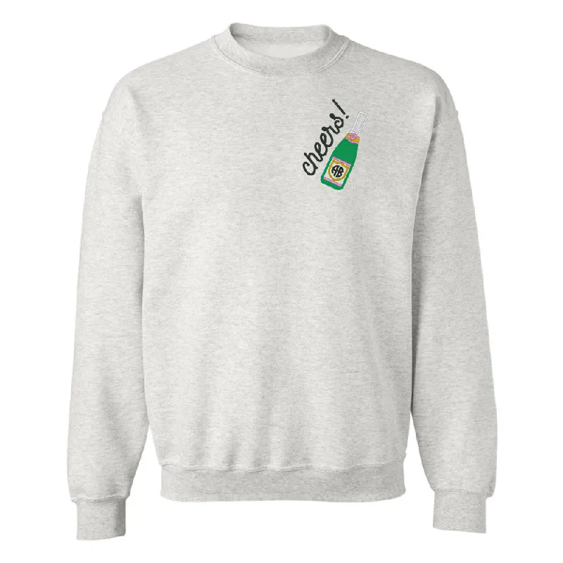 Season Finale Sale Monogrammed Champagne 'Cheers' Crewneck Sweatshirt