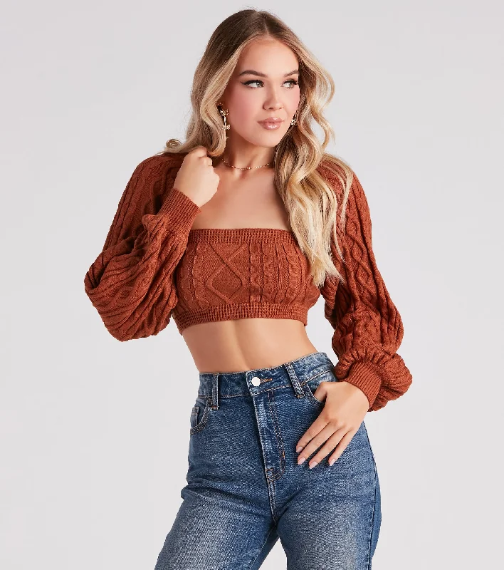 Online Only Call Me Cutie Cable Knit Cardigan