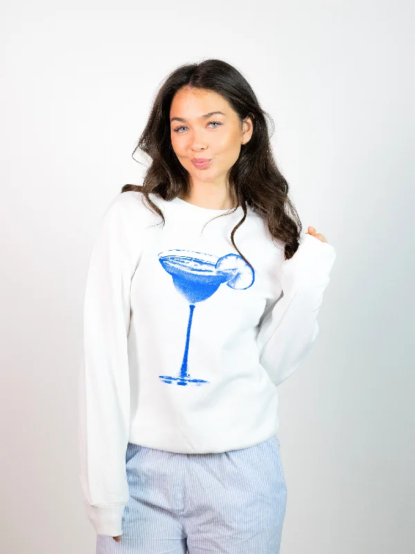 Year-End Clearance MEGA BLUE DRINK SWEATSHIRT  - HVID