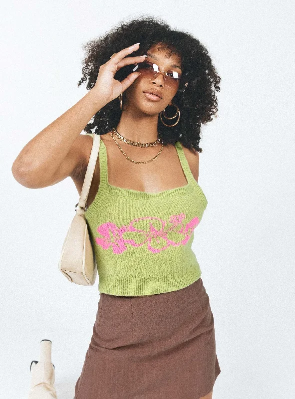 Bonus Offer Aloha Top Green / Pink
