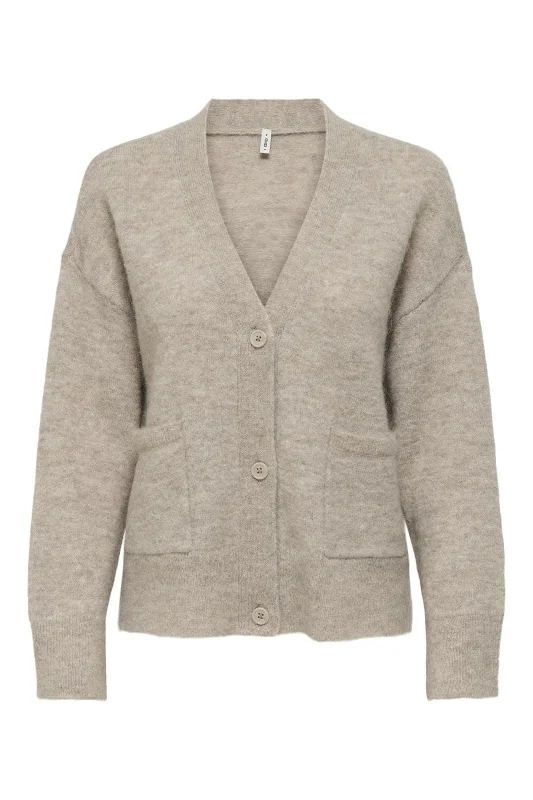 Mega Discount Only - Onlallison Ls V-Neck Cardigan Oz Knt. - 4748192 Nacreous Cloud Melange