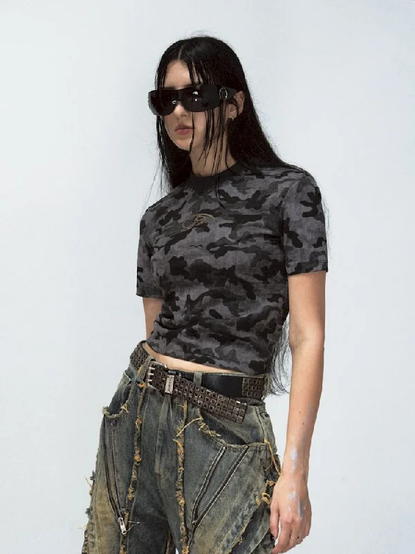 Value Deals CAMOUFLAGE SLIM SHORT T-SHIRT [S0000008488]