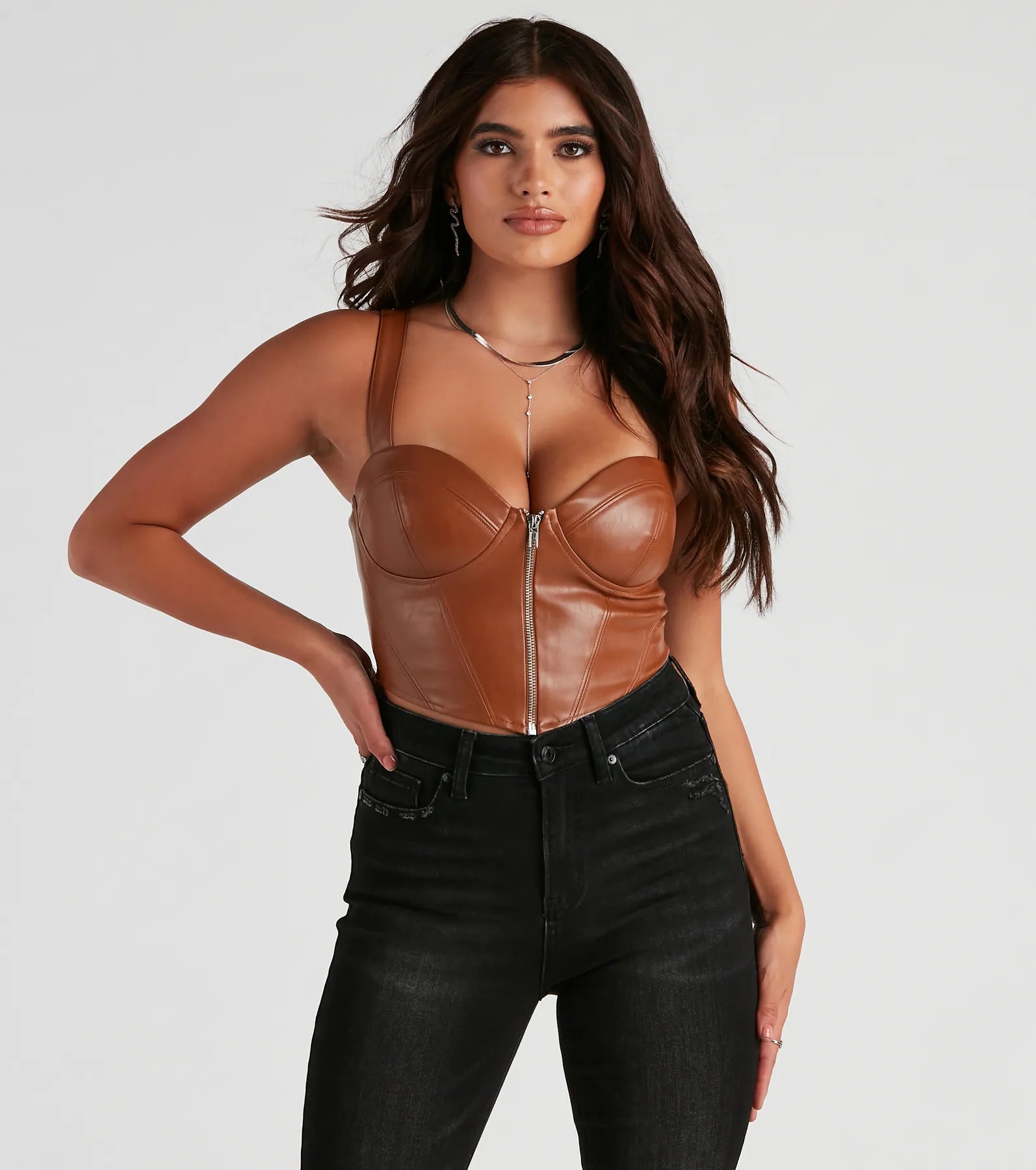 Sale Event Sleek Desire Faux Leather Corset