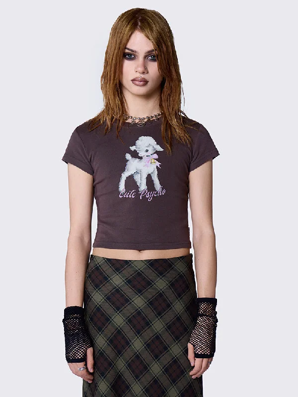Savings Galore Cute Psycho Lamb Graphic Baby Tee