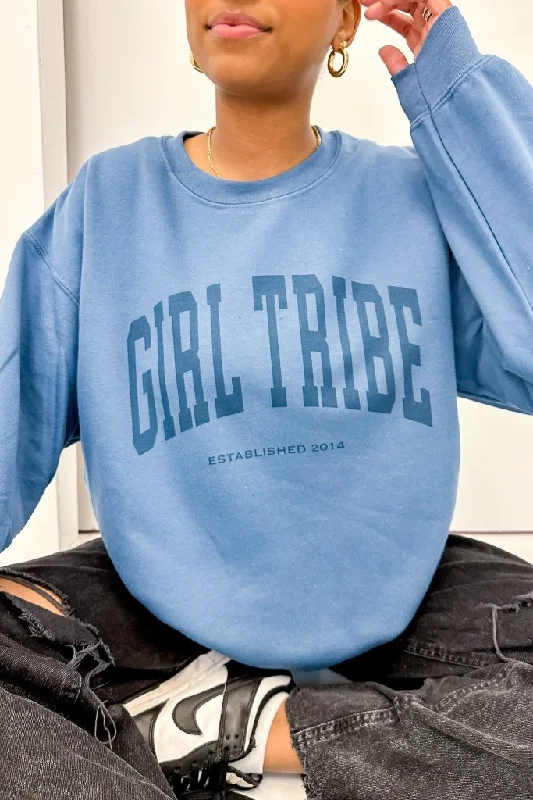 Customer Appreciation Sale Girl Tribe Monochrome Sweatshirt in Indigo Blue