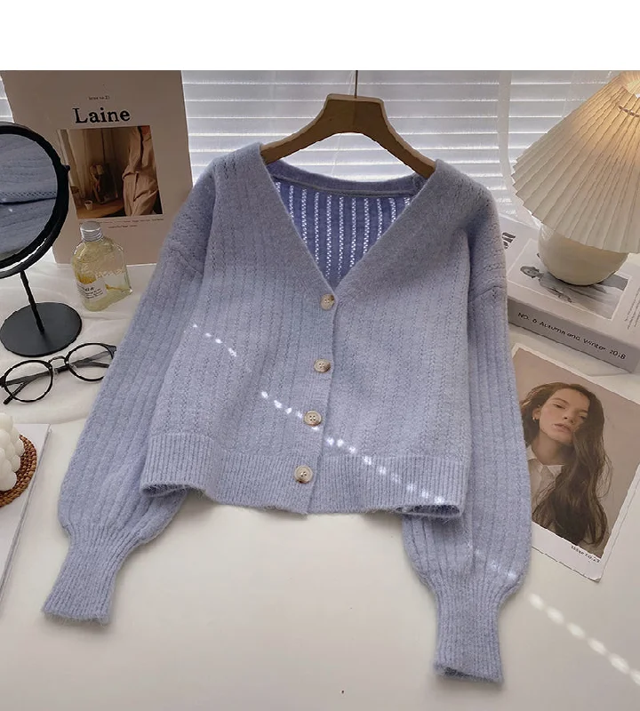 Weekend Wonders Await! Flared sleeve solid sweater slim long sleeve sweater  6648