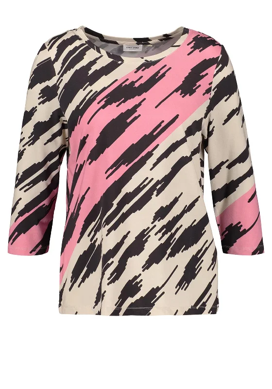 Blowout Deals Gerry Weber Abstract Print Long Sleeve T Shirt, Multi