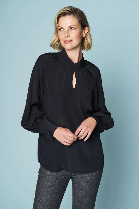 Time-Sensitive Twist Neck Flounce Top
