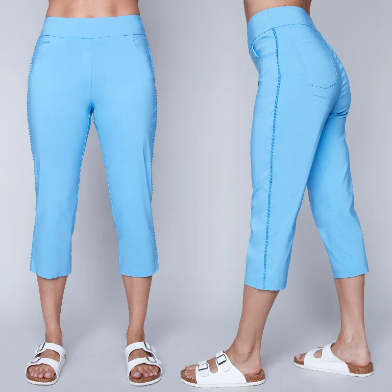 Weekend Bargains to Relish Carre Noir Blue 3/4 Pant -Sky Blue