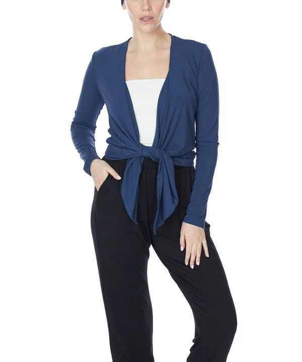 Year-End Clearance Bamboo Simple Tie Front Cardigan